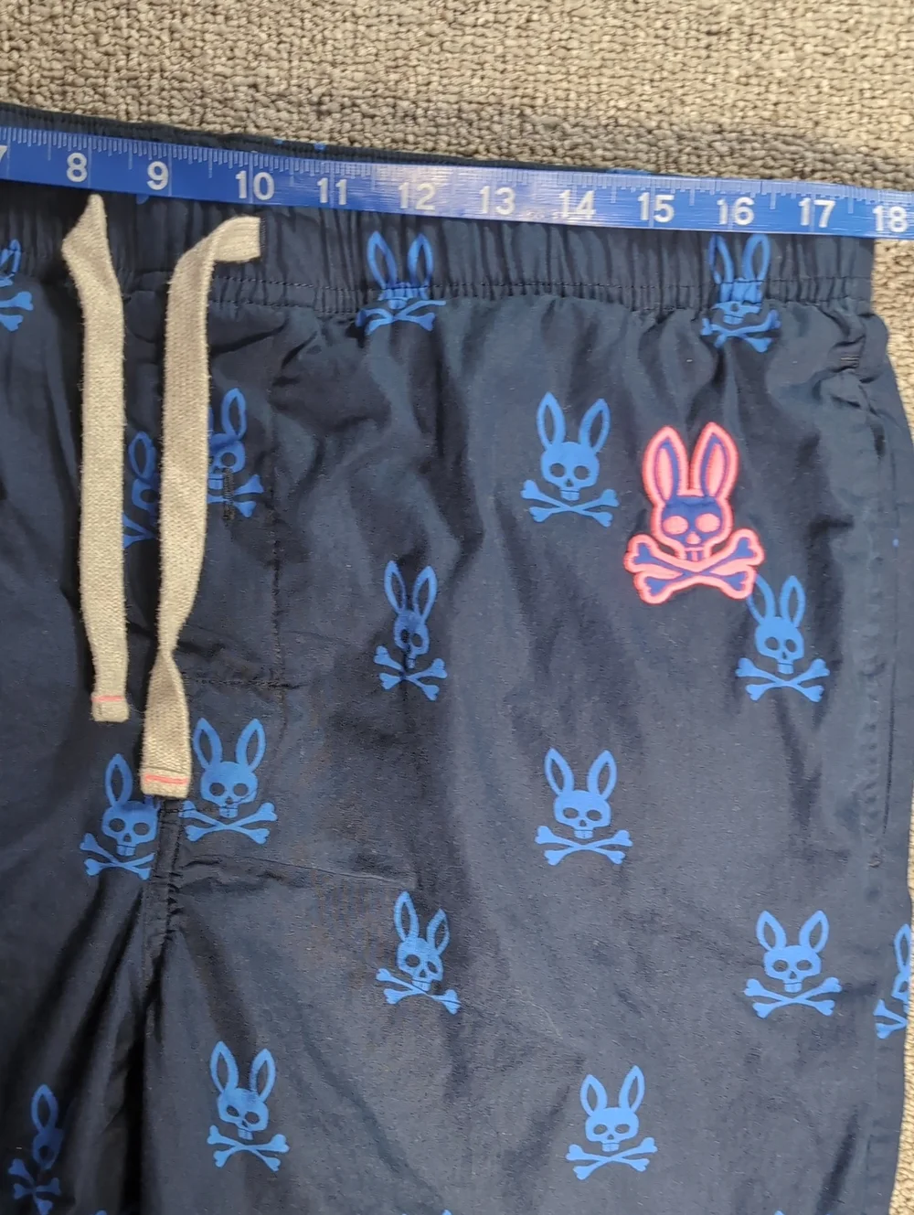 Psycho Bunny Lounge Sleep Pants Size XL All Over Bunny Print Navy Blue Cotton